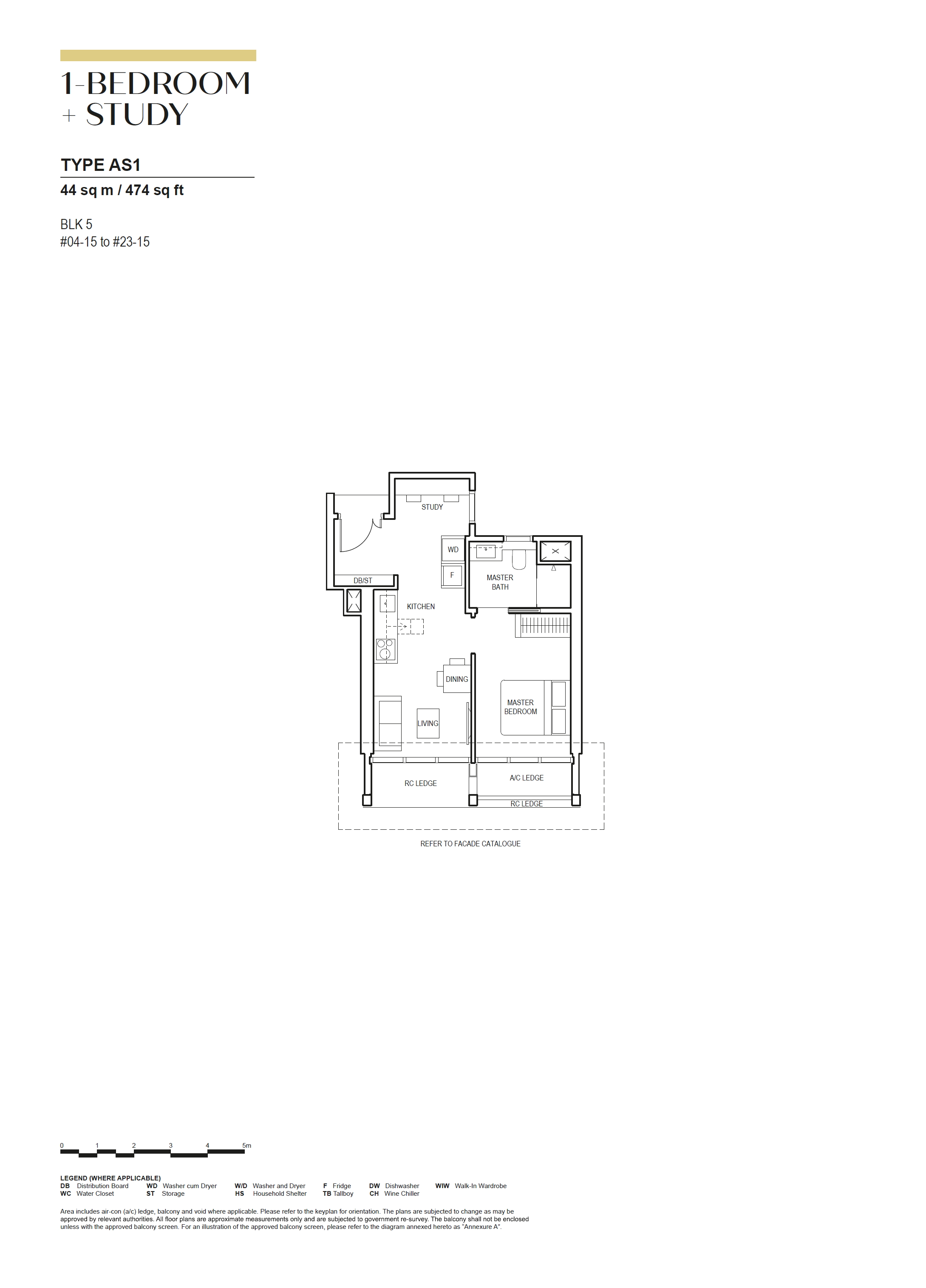 Canninghill Piers 1 Bedroom Floor Plan 5